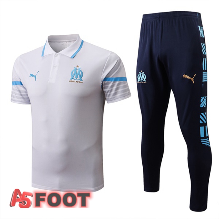 Ensemble Polo Marseille OM + Pantalon Blanc 2022/2023