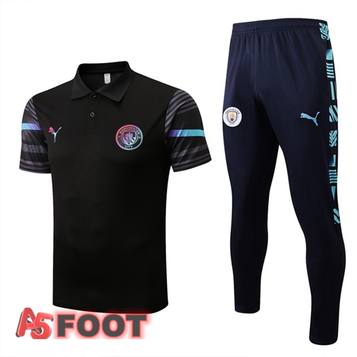 Ensemble Polo Manchester City + Pantalon Noir 2022/2023