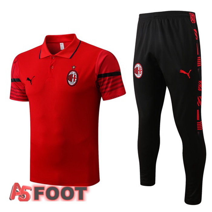 Ensemble Polo Milan AC + Pantalon Rouge 2022/2023