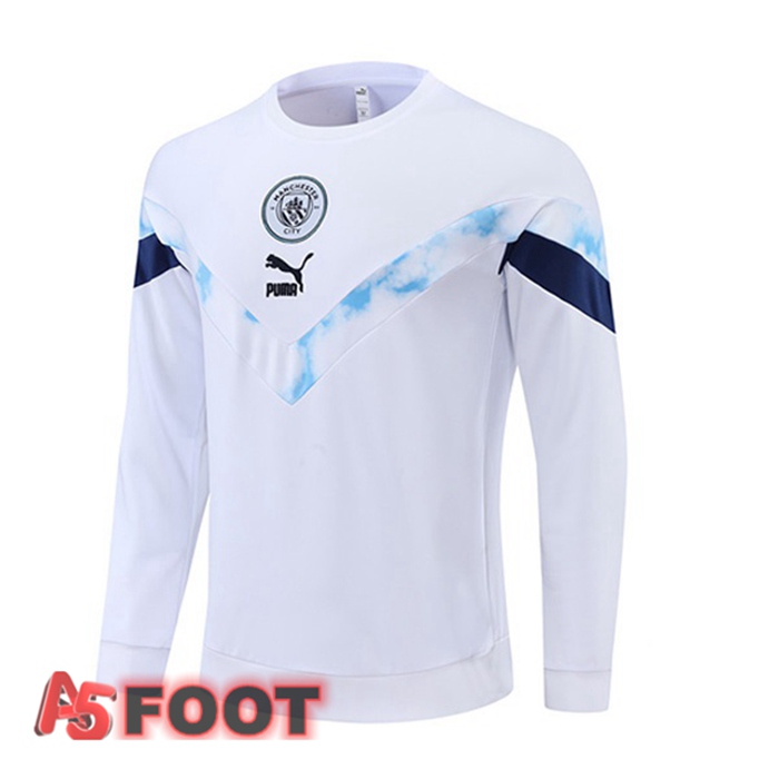 Training Sweatshirt Homme Manchester City Blanc 22/23