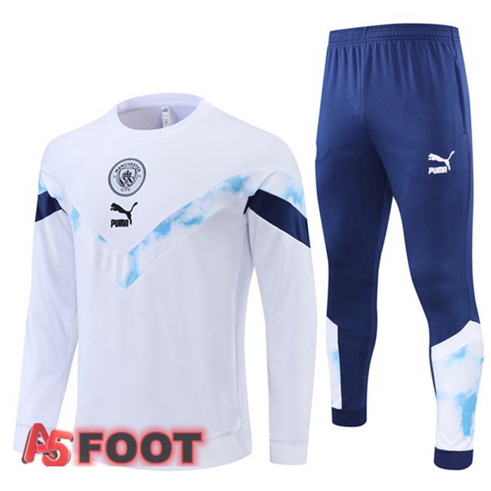 Survetement De Foot Manchester City Blanc 22/23
