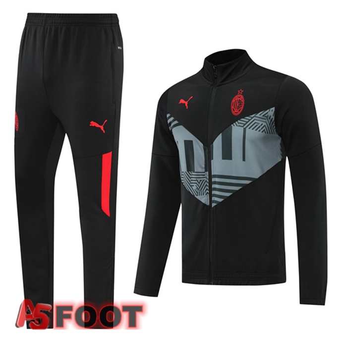 Ensemble Veste Survetement de Foot Milan AC Noir 2022/2023