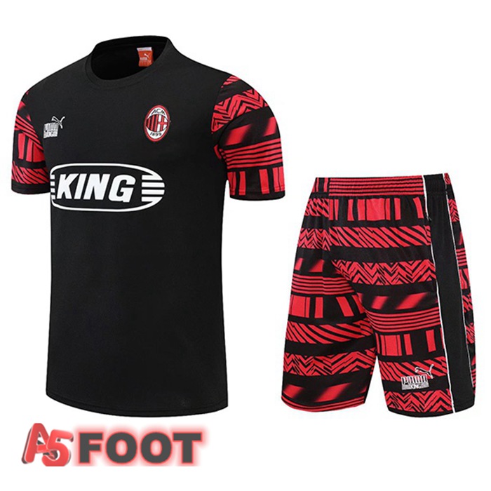 Ensemble Training T-Shirts Milan AC + Shorts Noir 2022/2023