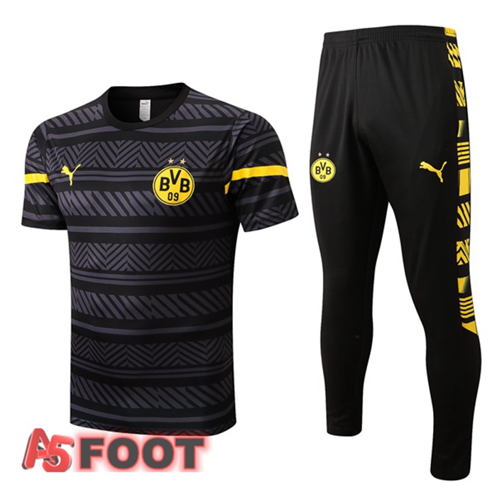 Ensemble Training T-Shirts Dortmund BVB + Pantalon Gris 2022/2023
