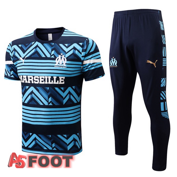 Ensemble Training T-Shirts Marseille OM + Pantalon Bleu 2022/2023