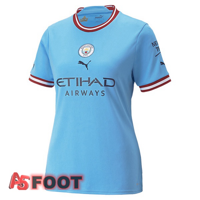 Maillot de Foot Manchester City Domicile Femme Bleu 2022/2023