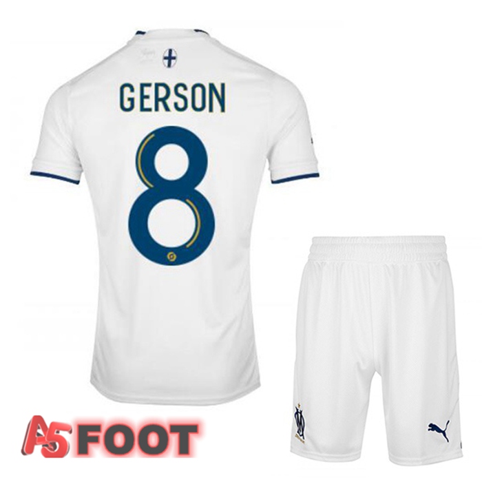 Maillot De Foot Marseille OM (GERSON 8) Enfant Domicile Blanc 22/23