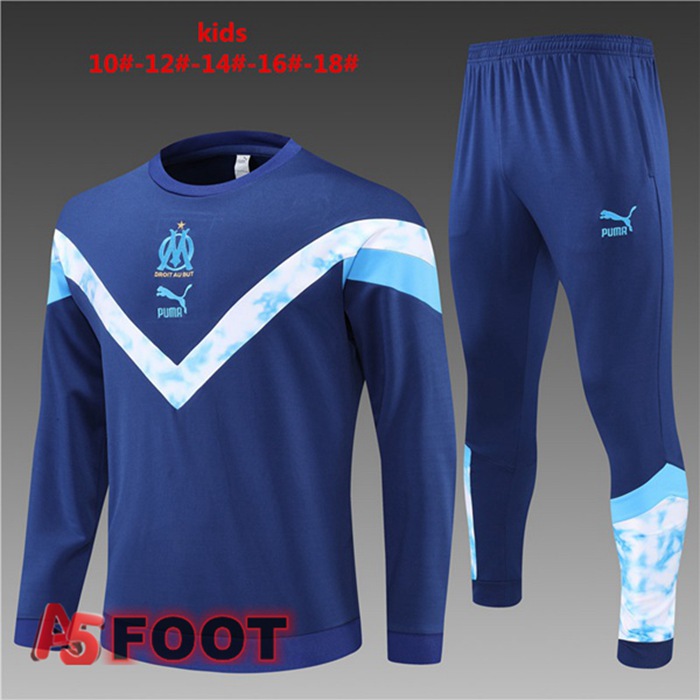 Survetement De Foot Marseille OM Enfant Bleu Royal 22/23