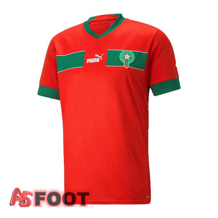 Maillot De Foot Maroc Domicile Rouge Coupe du monde 2022