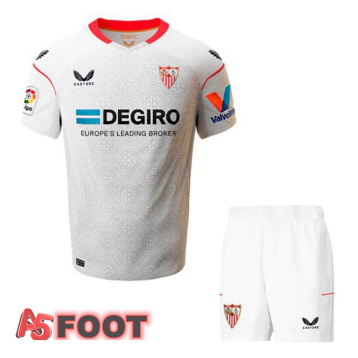 Maillot De Foot Sevilla FC Enfant Domicile Blanc 22/23