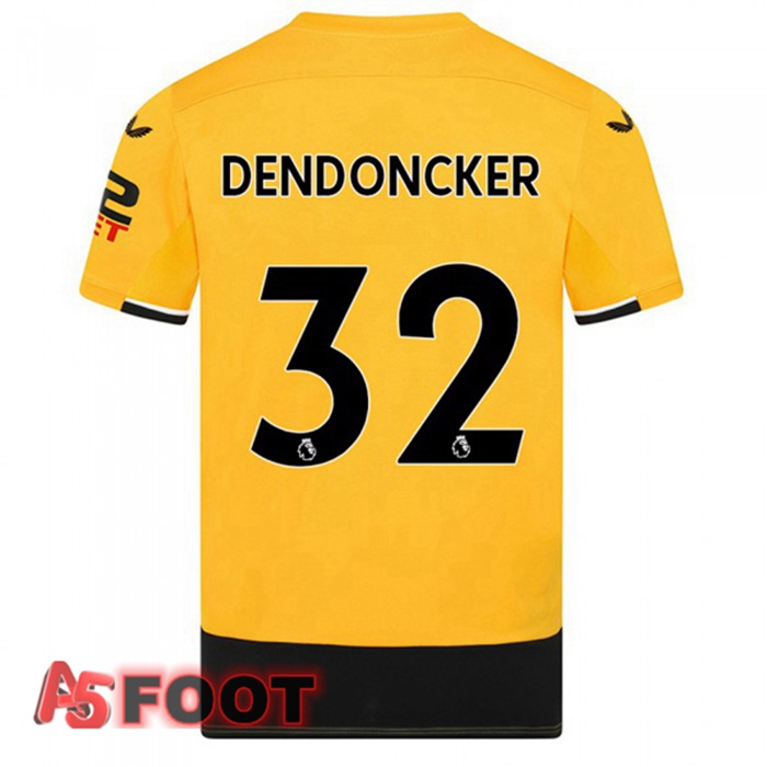 Maillot De Foot Wolves (DENDONCKER 32) Domicile Jaune 22/23
