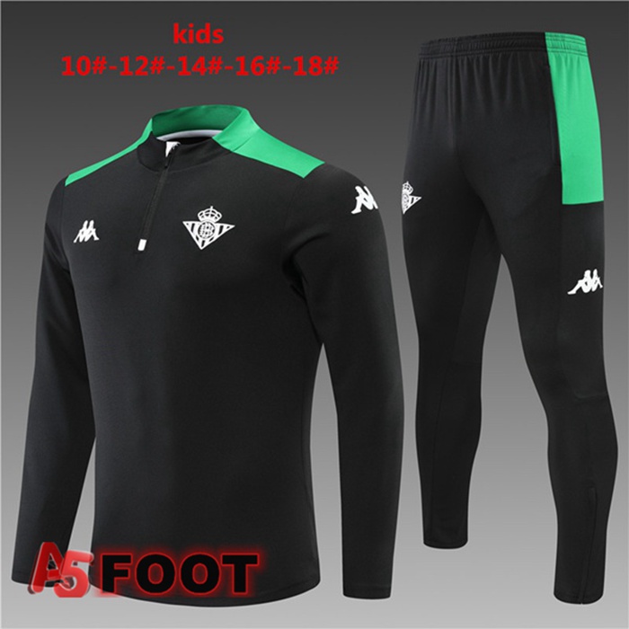 Ensemble Survetement de Foot Real Betis Enfant Noir 2022/2023