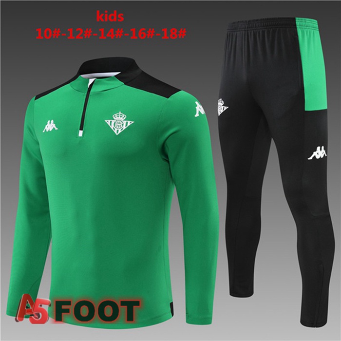Ensemble Survetement de Foot Real Betis Enfant Vert 2022/2023