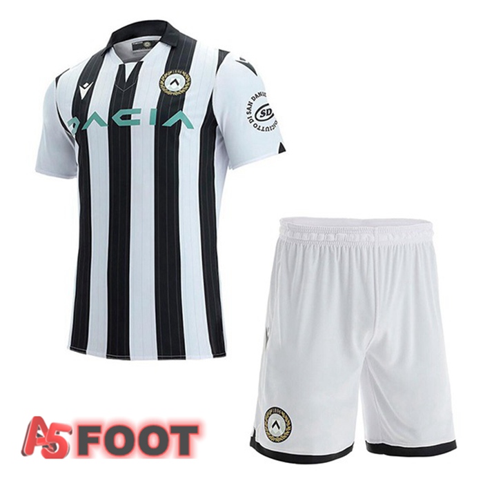 Maillot De Foot Udinese Calcio Enfant Domicile Noir Blanc 21/22