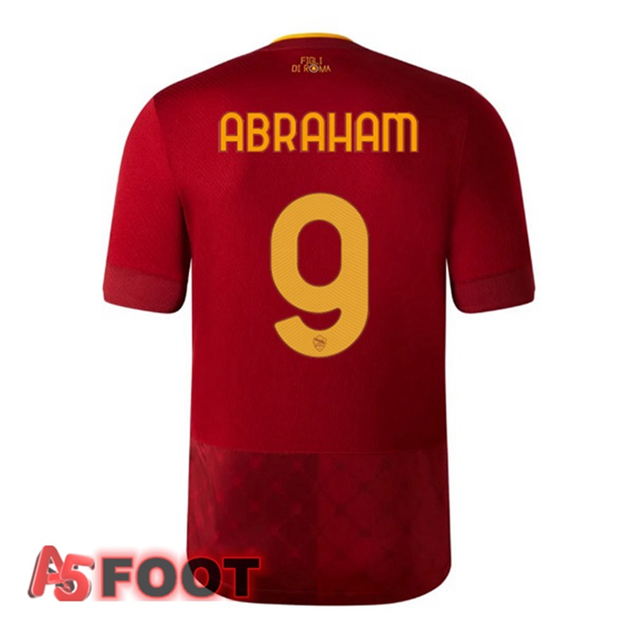 Maillot de Foot AS Roma (ABRAHAM 9) Domicile Rouge 2022/2023