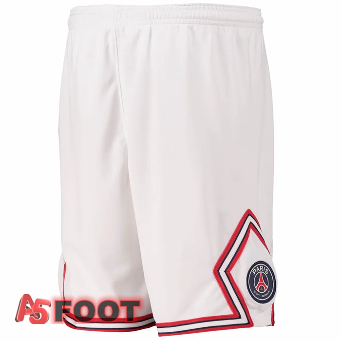 Short De Foot Jordan Paris PSG Quatrieme Blanc 2021/2022