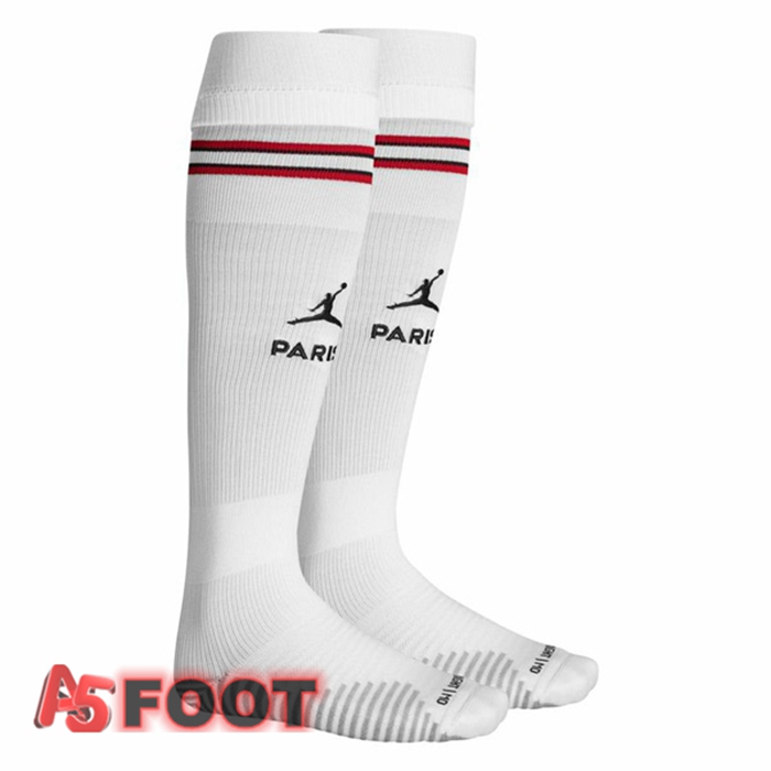 Chaussettes De Foot Jordan Paris PSG Quatrieme Blanc 2021/2022