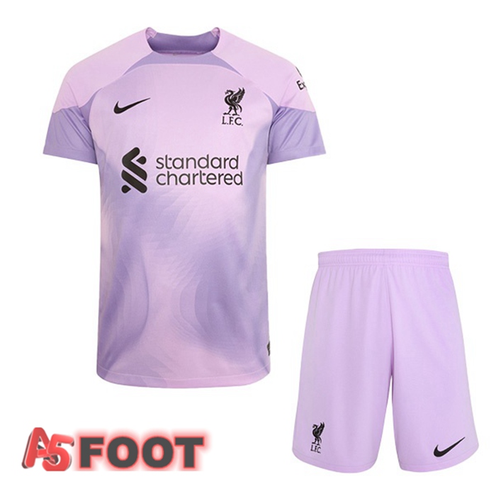 Maillot de Foot FC Liverpool Enfant Gardien de but Pourpre 2022/2023