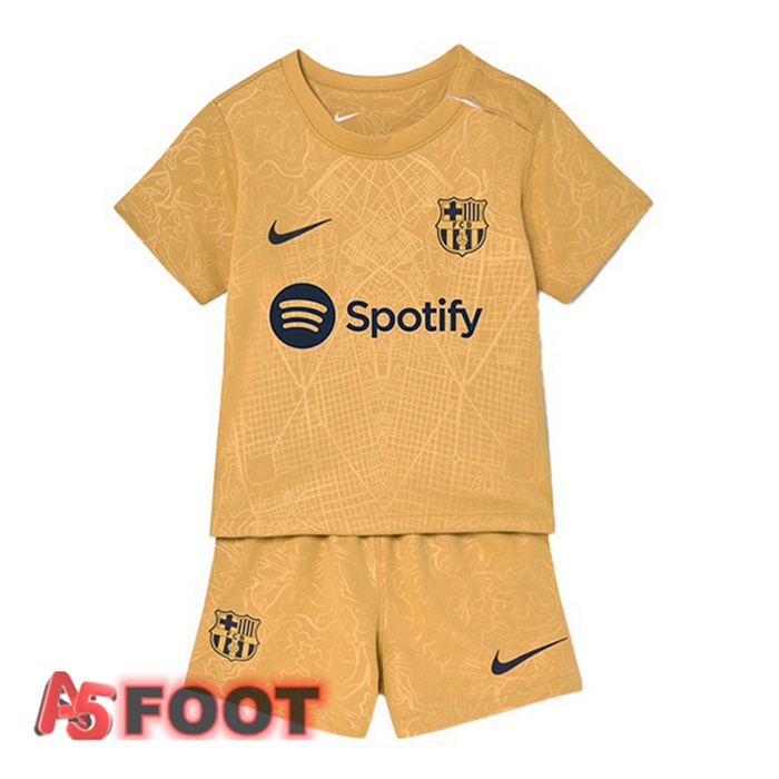 Maillot De Foot FC Barcelone Enfant Exterieur Jaune 22/23