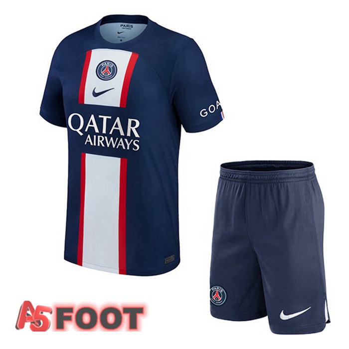 Maillot De Foot Paris PSG Enfant Domicile Bleu Royal 22/23