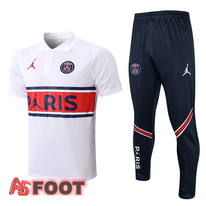 Ensemble Polo JORDAN Paris PSG + Pantalon Blanc 2021/2022