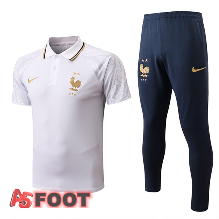 Ensemble Polo France + Pantalon Blanc 2022/2023