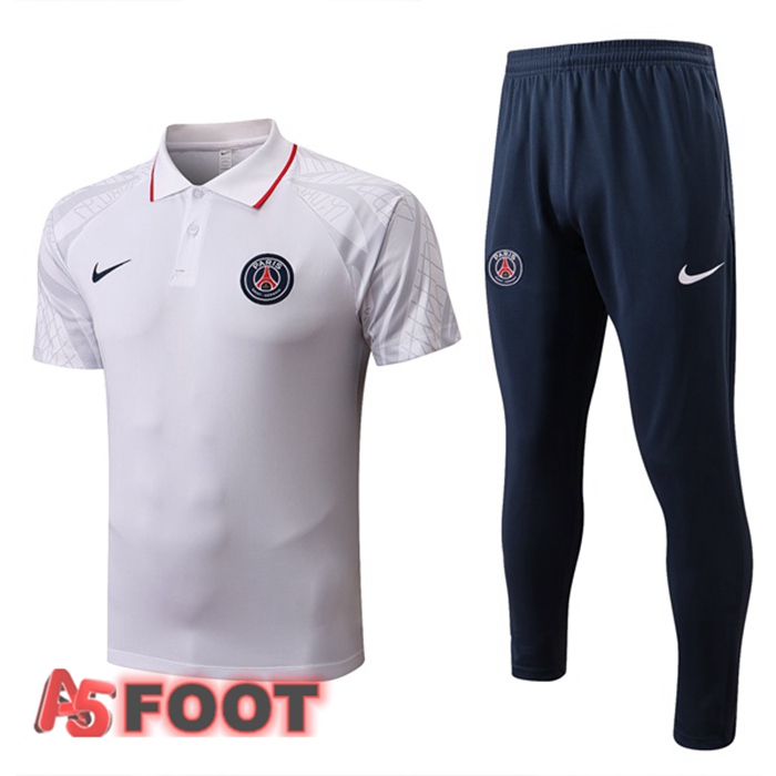 Ensemble Polo Paris PSG + Pantalon Blanc 2022/2023
