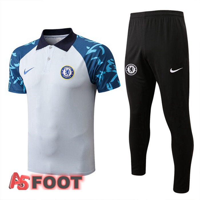 Polo Foot FC Chelsea + Pantalon Blanc 22/23