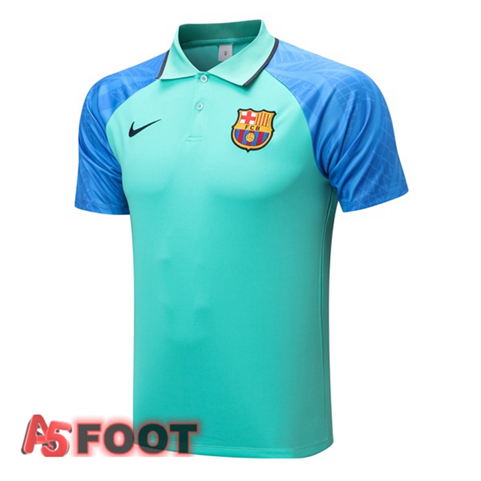 Polo Foot FC Barcelone Vert Bleu 2022/2023