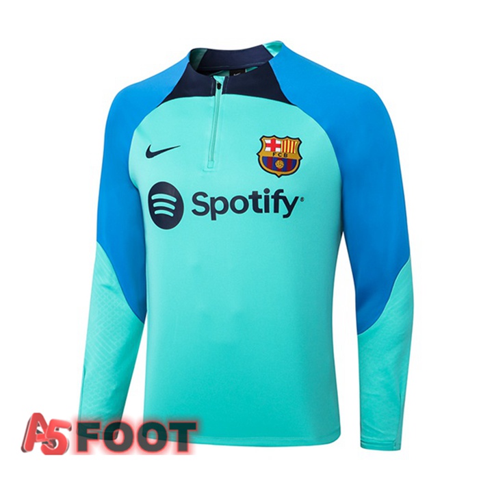 Training Sweatshirt Homme FC Barcelone Bleu Vert 22/23