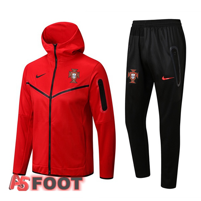 Survetement Veste A Capuche Portugal Rouge 2022/2023