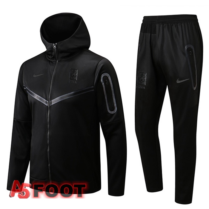 Veste A Capuche Survetement Foot Corée Noir 2022/2023