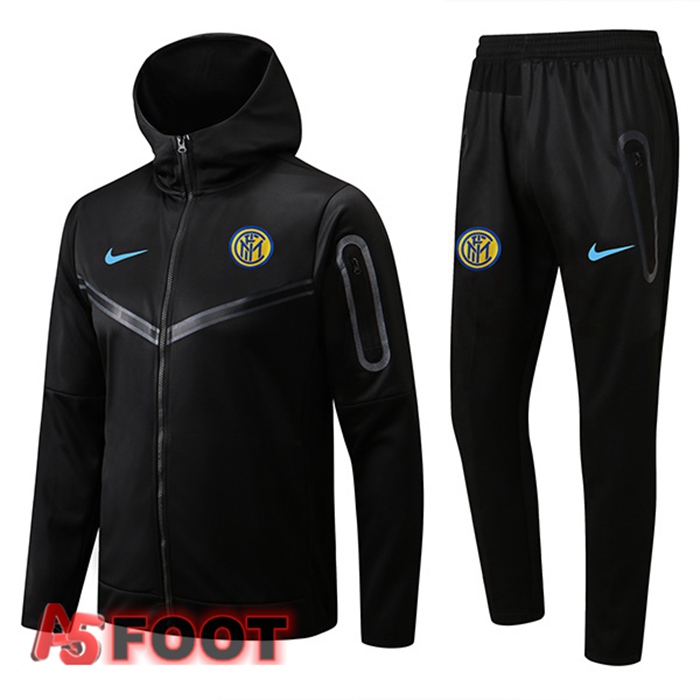 Veste A Capuche Survetement Foot Inter Milan Noir 2022/2023
