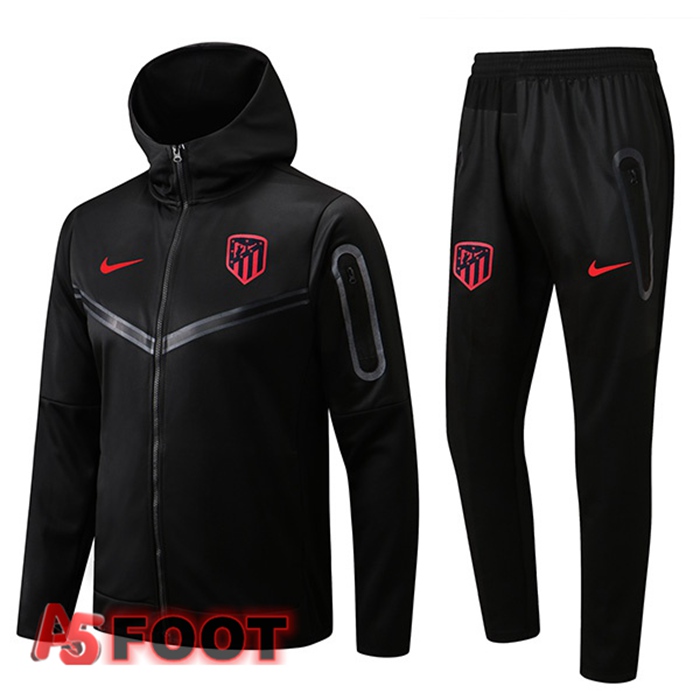 Veste A Capuche Survetement Foot Atletico Madrid Noir 2022/2023