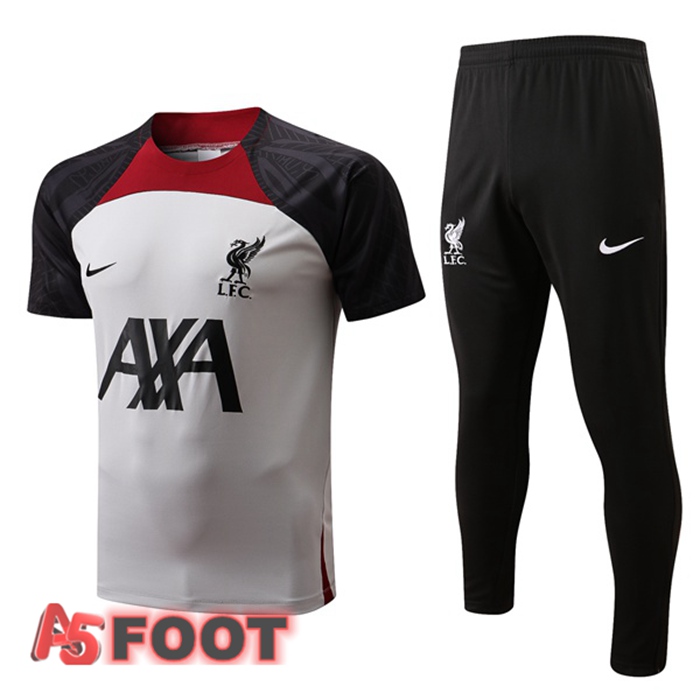 Ensemble Training T-Shirts FC Liverpool + Pantalon Gris 2022/2023