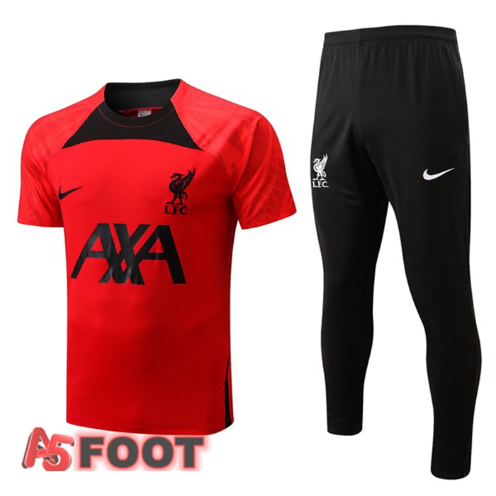 Ensemble Training T-Shirts FC Liverpool + Pantalon Rouge 2022/2023