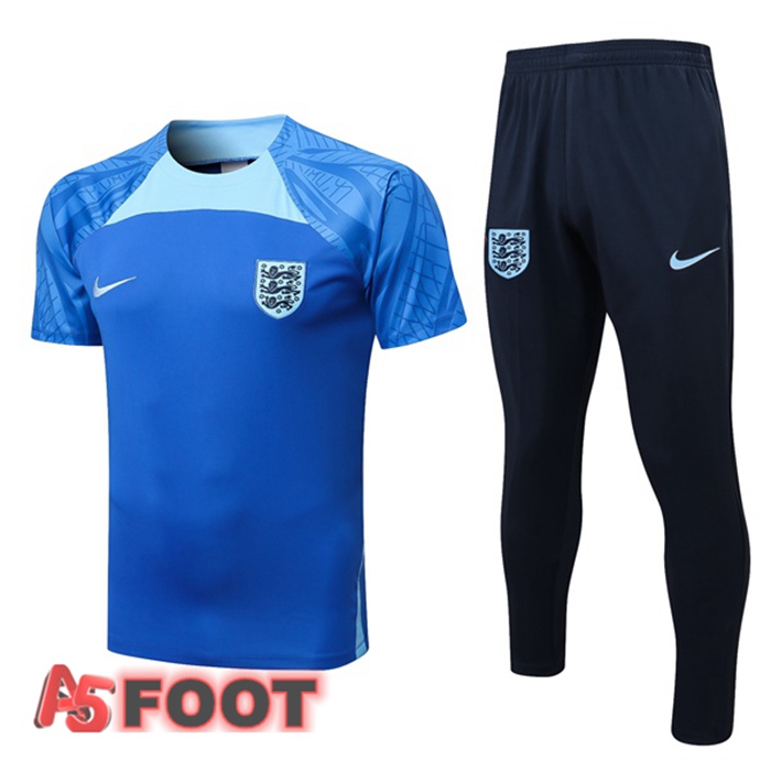 Training T-Shirts Angleterre + Pantalon Bleu 22/23