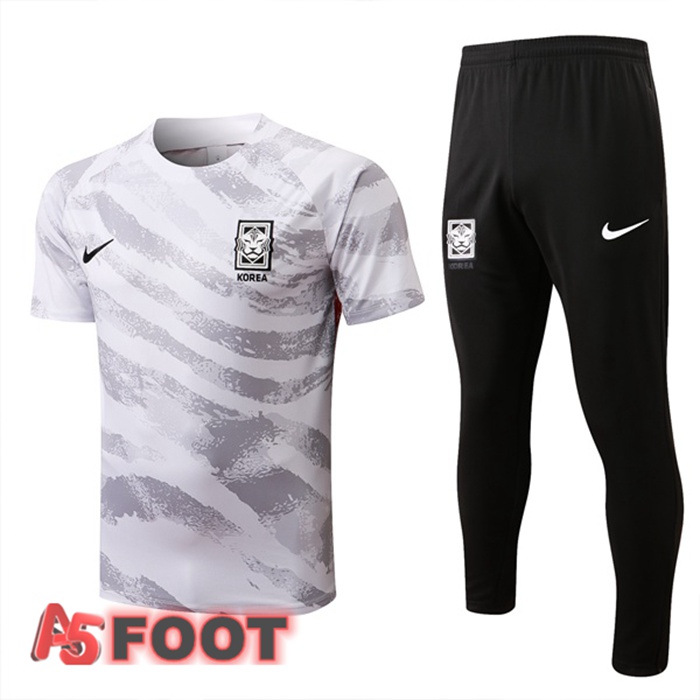 Training T-Shirts Corée + Pantalon Blanc 22/23