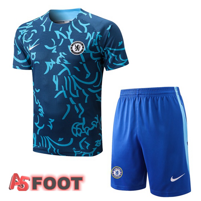 Ensemble Training T-Shirts FC Chelsea + Shorts Bleu 2022/2023
