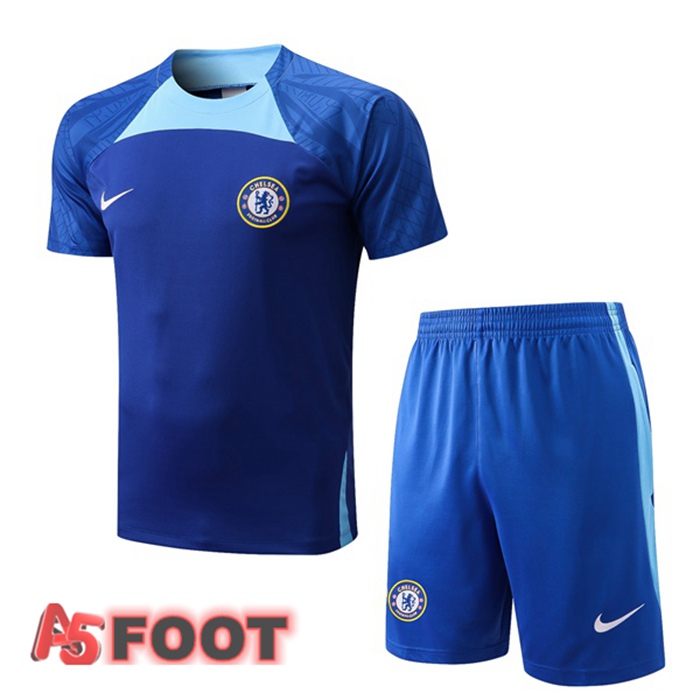 Ensemble Training T-Shirts FC Chelsea + Shorts Bleu 2022/2023