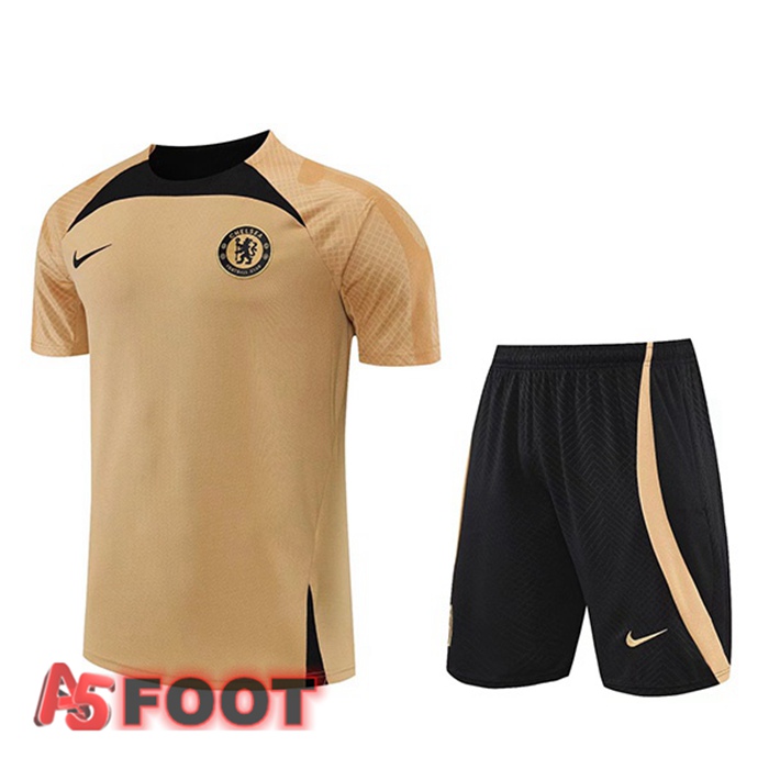 Ensemble Training T-Shirts FC Chelsea + Shorts Jaune 2022/2023