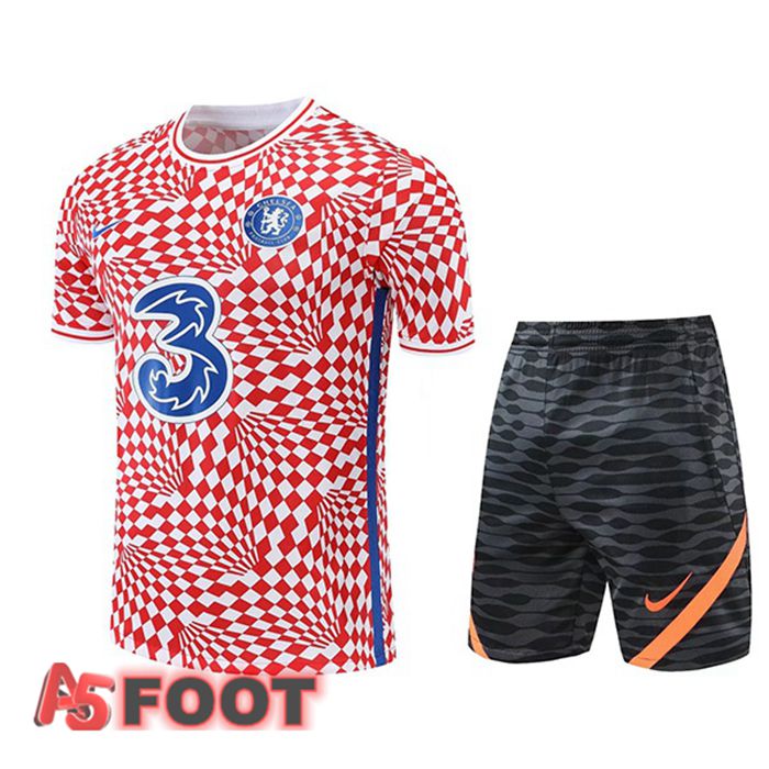 Ensemble Training T-Shirts FC Chelsea + Shorts Rouge 2022/2023