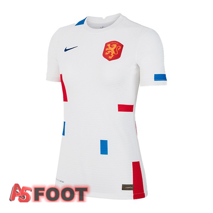 Maillot Foot Equipe de Pays-Bas Femme Exterieur Blanc Euro Féminin 2022