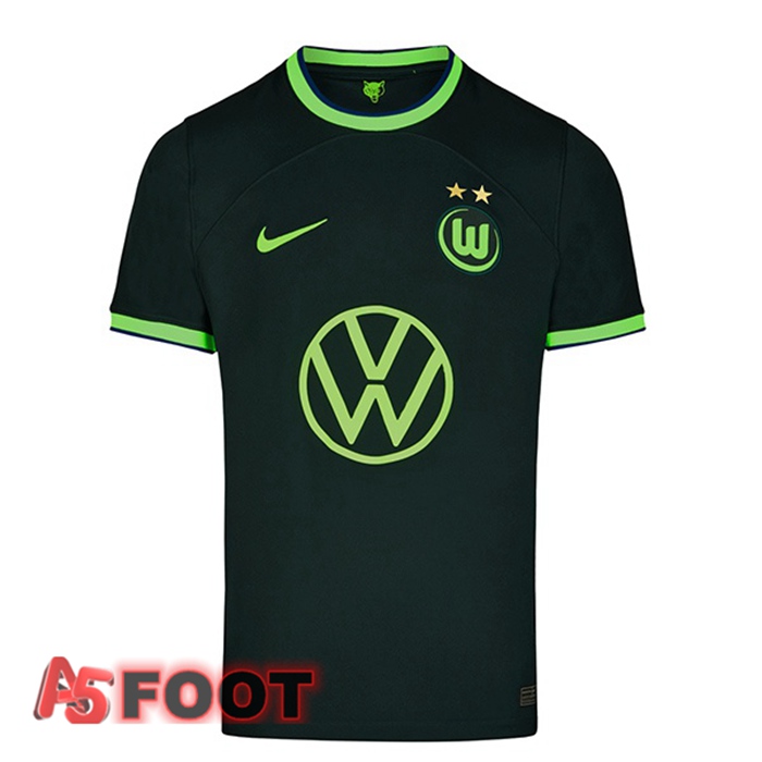 Maillot De Foot Vfl Wolfsburg Exterieur Noir 22/23