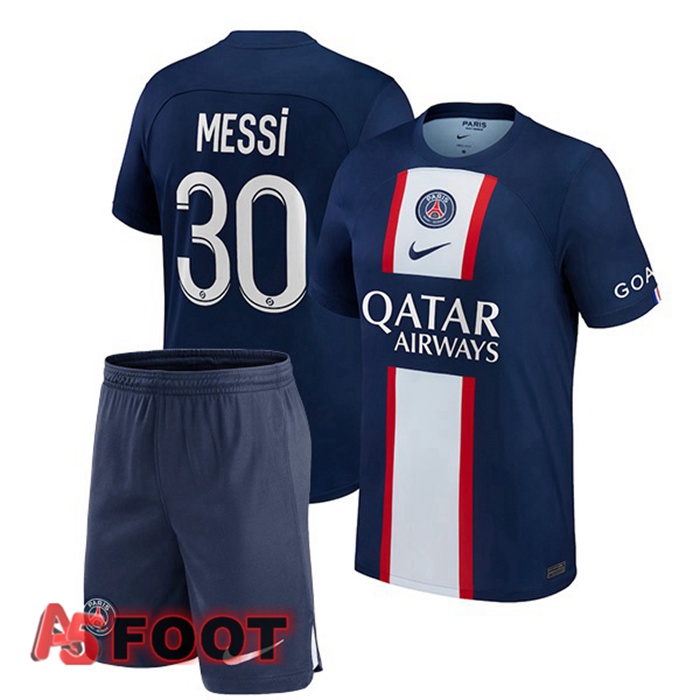 Maillot De Foot Paris PSG (Messi 30) Enfant Domicile Bleu Royal 22/23