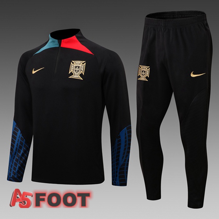 Ensemble Survetement de Foot Portugal Enfant Noir 2022/2023