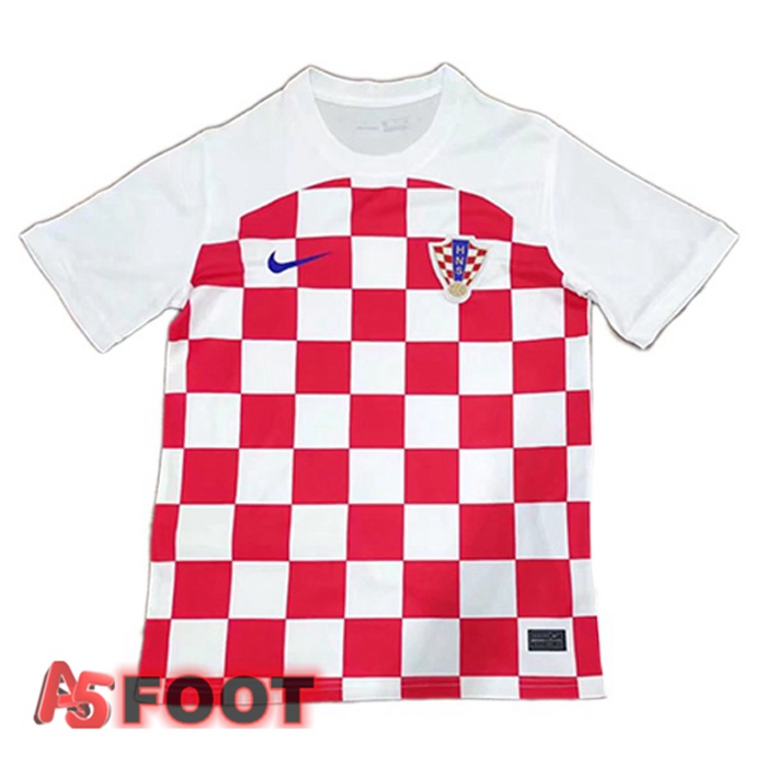 Maillot Croatie Domicile Blanc Rouge Version Fuite Coupe du monde 2022
