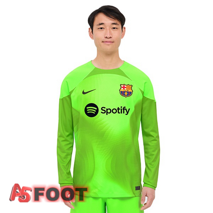 Maillot de Foot FC Barcelone Domicile Gardien de but Manche Longue Vert 2022/2023