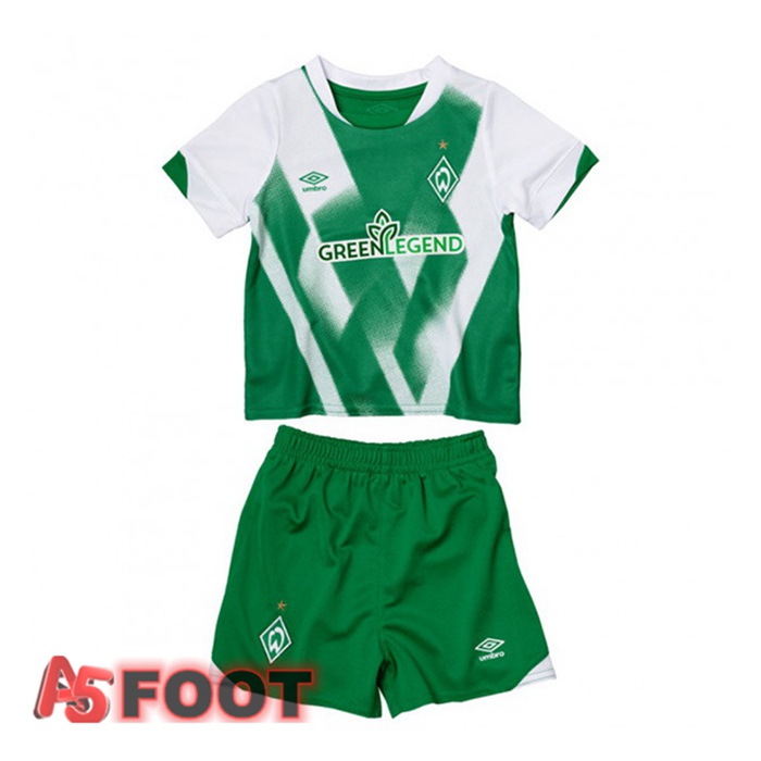 Maillot De Foot SV Werder Bremen Enfant Domicile Vert Blanc 22/23