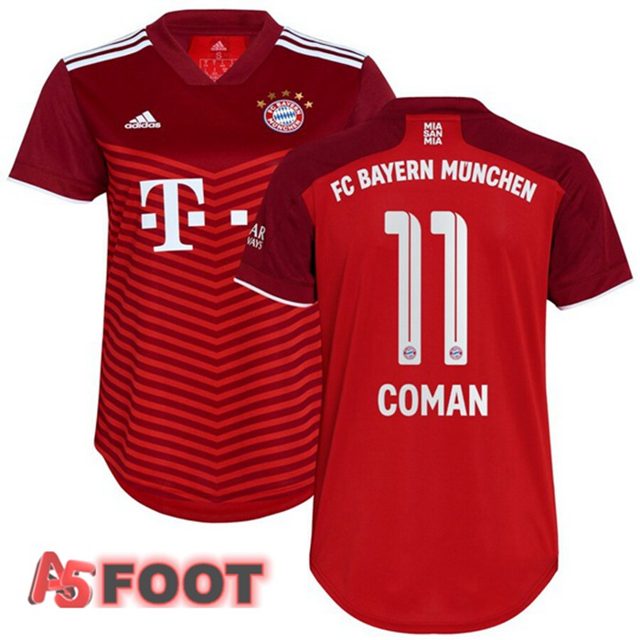 Maillot Bayern Munich (Coman 11) Femme Domicile Rouge 2021/22